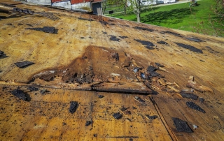 damaged roof sheeting
